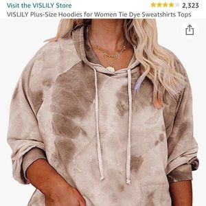 Vislily plus size tie dye hoodie
